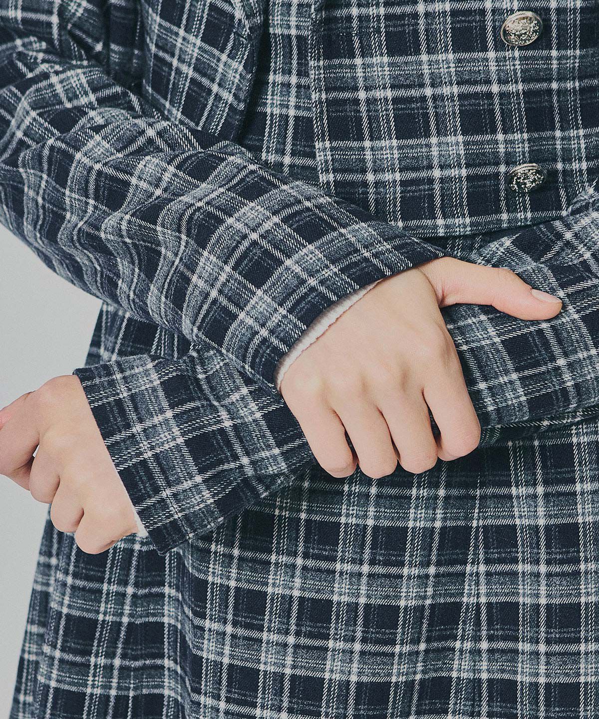 REDYAZEL「チェックショートジャケット&times;Wベルトワンピースセットアップ」|ワンピース|