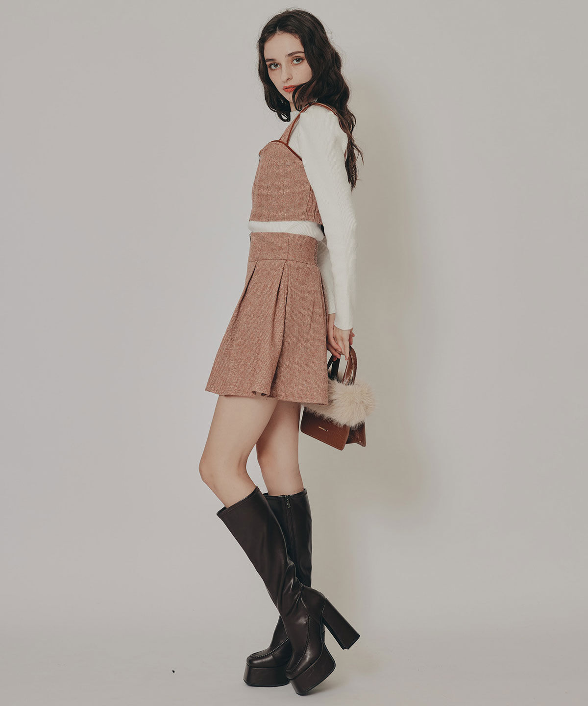 REDYAZEL「ヘリンボーンビスチェ&times;フレアミニスカートセットアップ」|ワンピース|