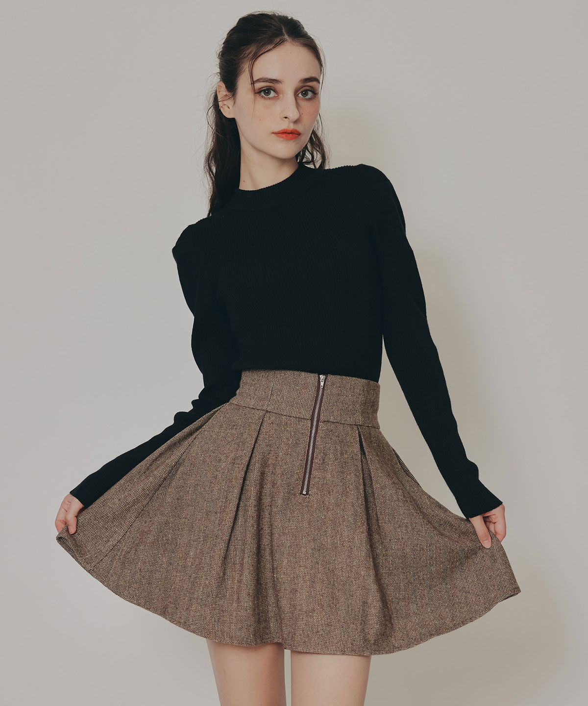 REDYAZEL「ヘリンボーンビスチェ&times;フレアミニスカートセットアップ」|ワンピース|