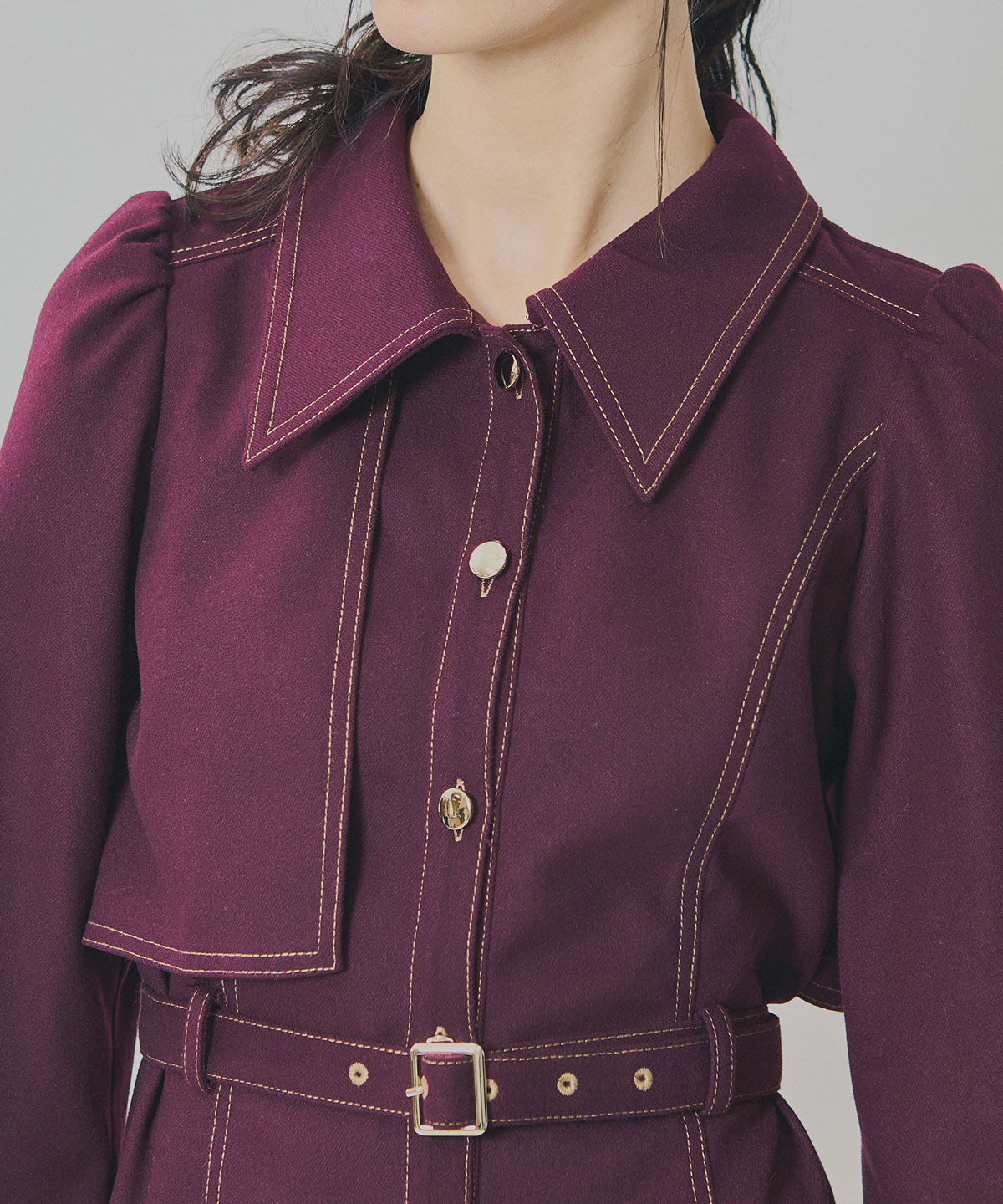 REDYAZEL「バイカラーステッチラインミニワンピース」|ワンピース|