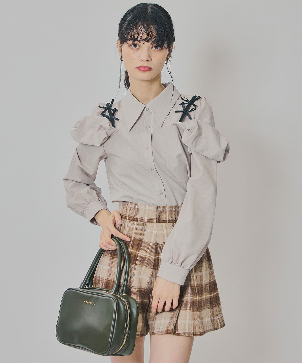 REDYAZEL「リボンフリルショルダーブラウス」|シャツ・ブラウス|