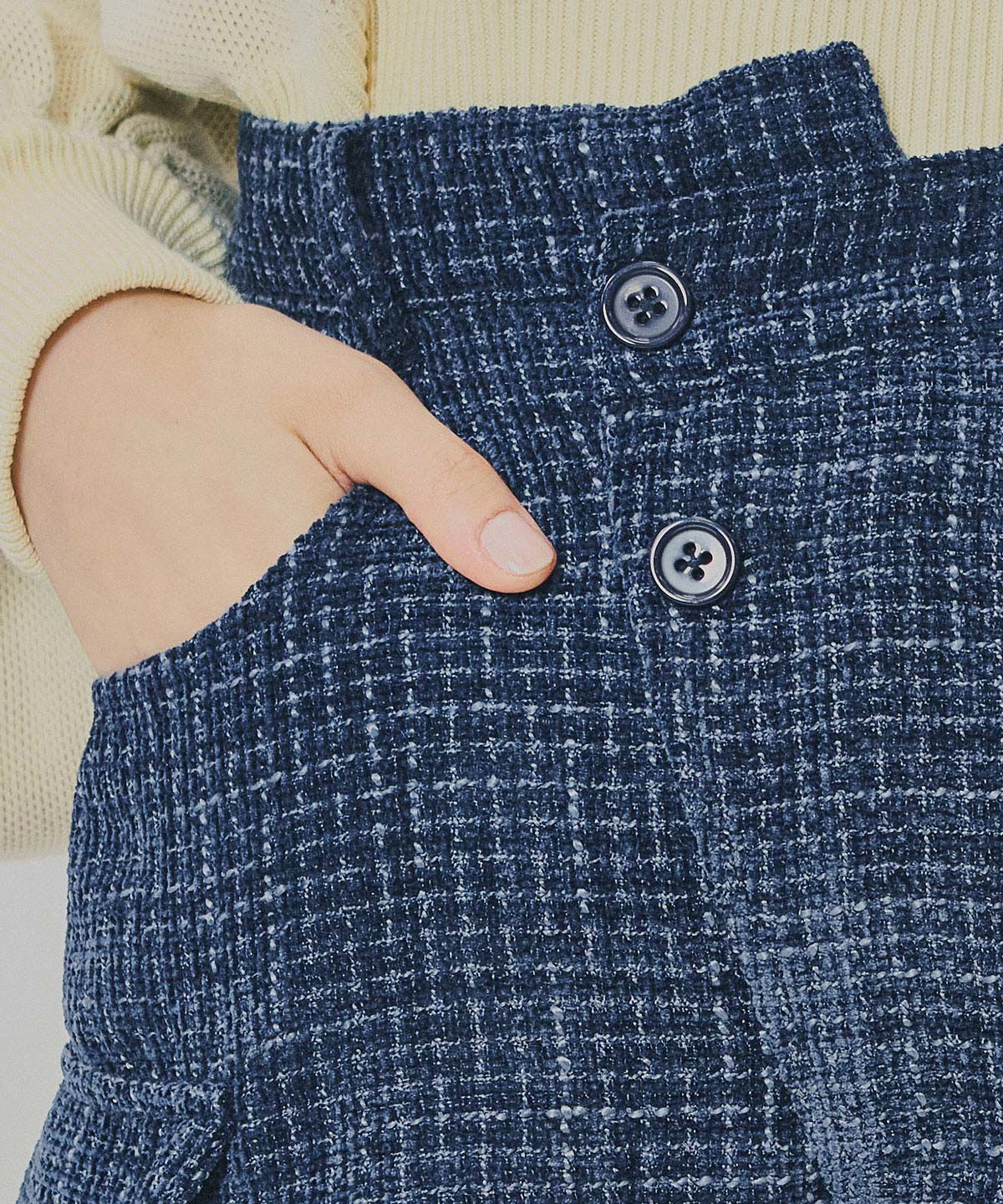 REDYAZEL「モールツイードカーゴミニスカート」|台形|