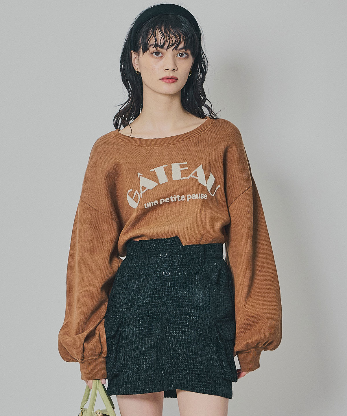 REDYAZEL「モールツイードカーゴミニスカート」|台形|