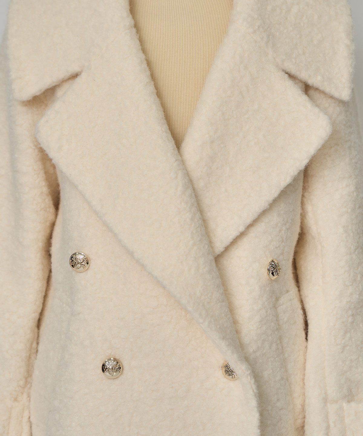 REDYAZEL「ボアダブルミドルコート」|ステンカラーコート|