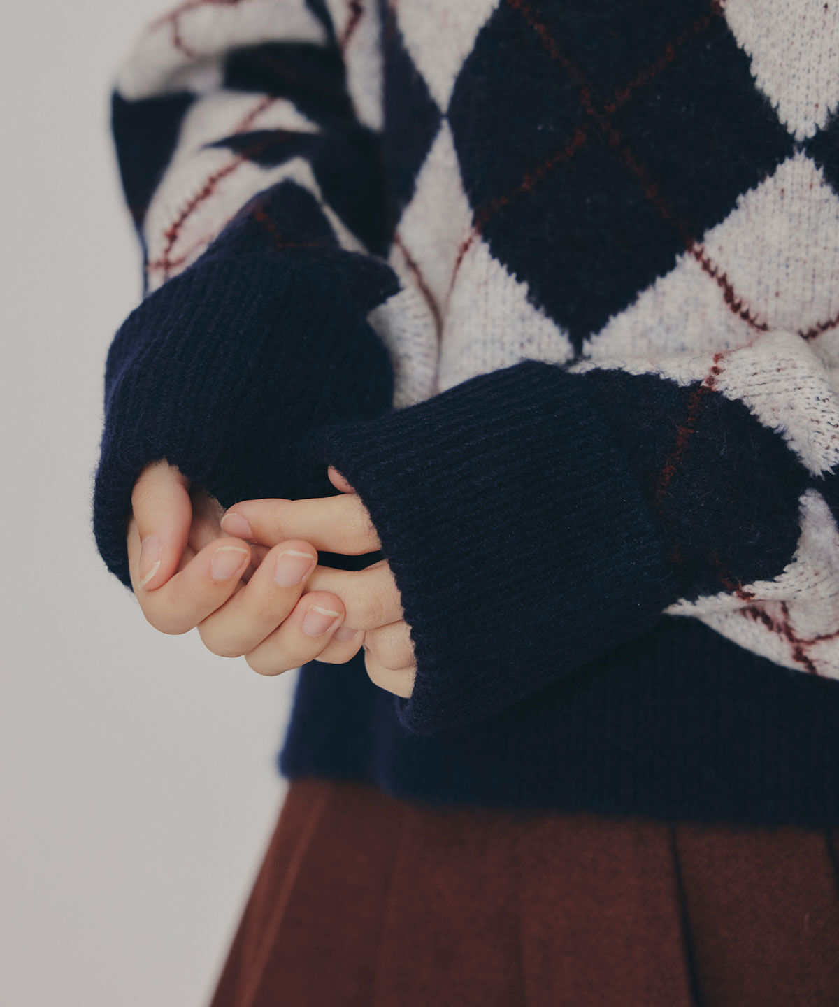 REDYAZEL「アーガイルVネックニットプルオーバー」|ニット・セーター|