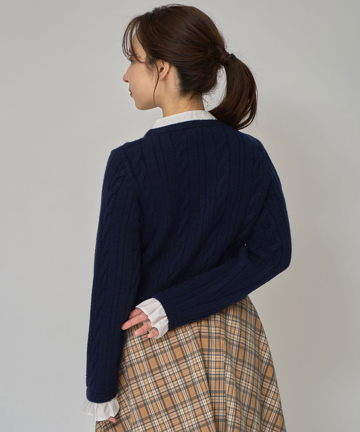 REDYAZEL「ボウタイケーブルニットプルオーバー」|ニット・セーター|