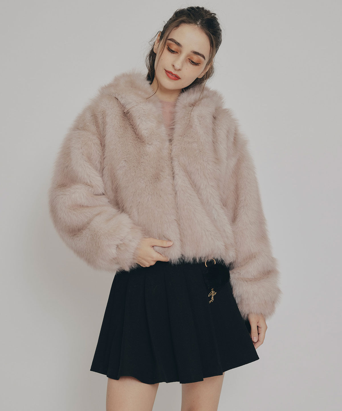 REDYAZEL「フォックスファーライクフーディショートジャケット」|その他|