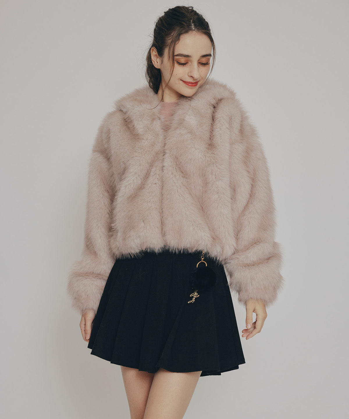 REDYAZEL「フォックスファーライクフーディショートジャケット」|その他|