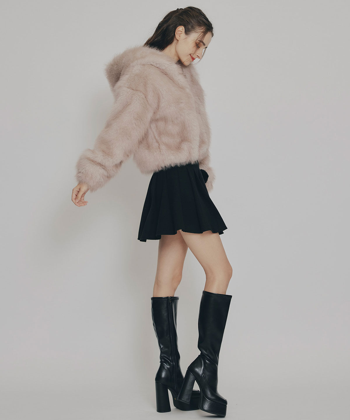 REDYAZEL「フォックスファーライクフーディショートジャケット」|その他|