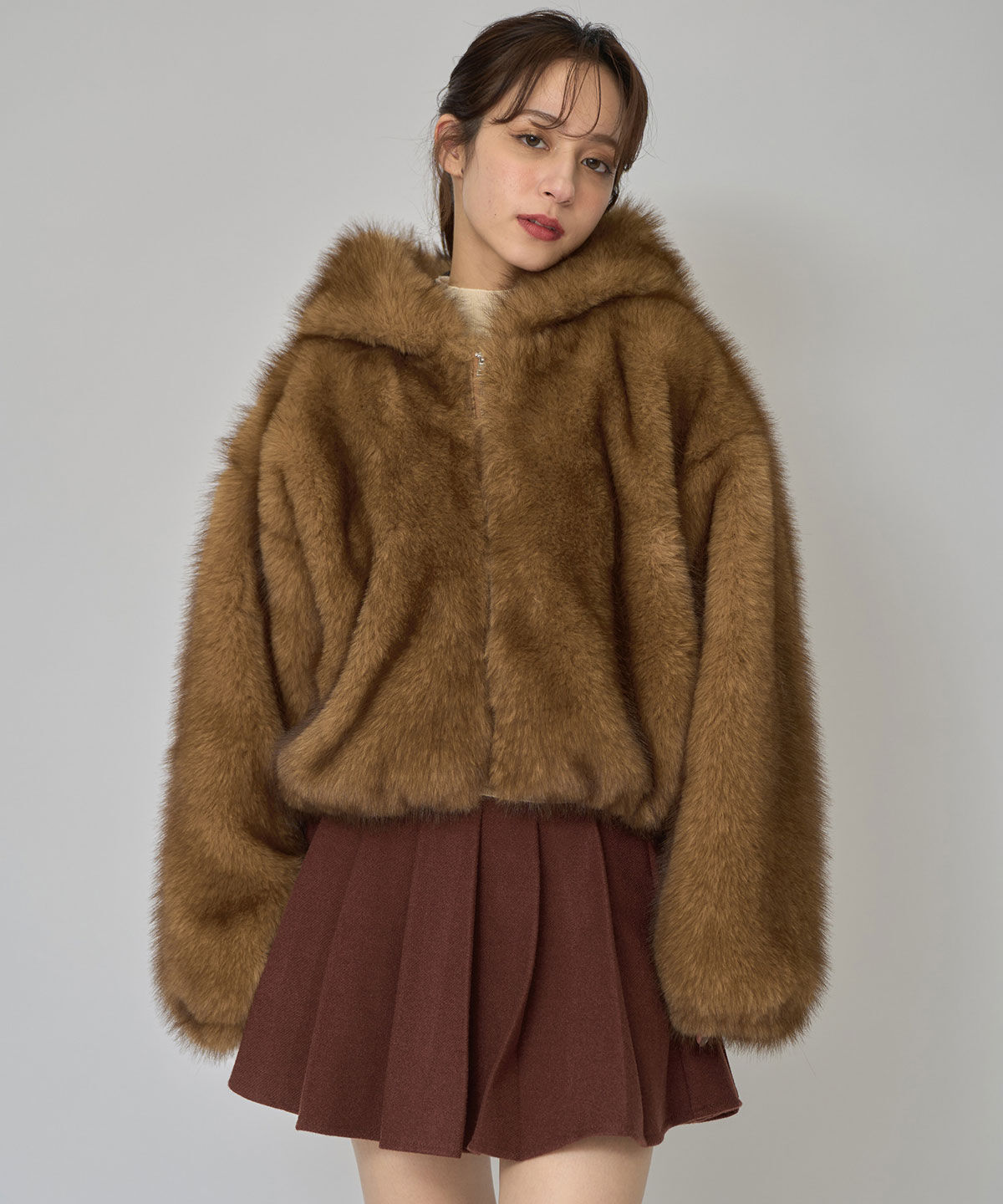 REDYAZEL「フォックスファーライクフーディショートジャケット」|その他|
