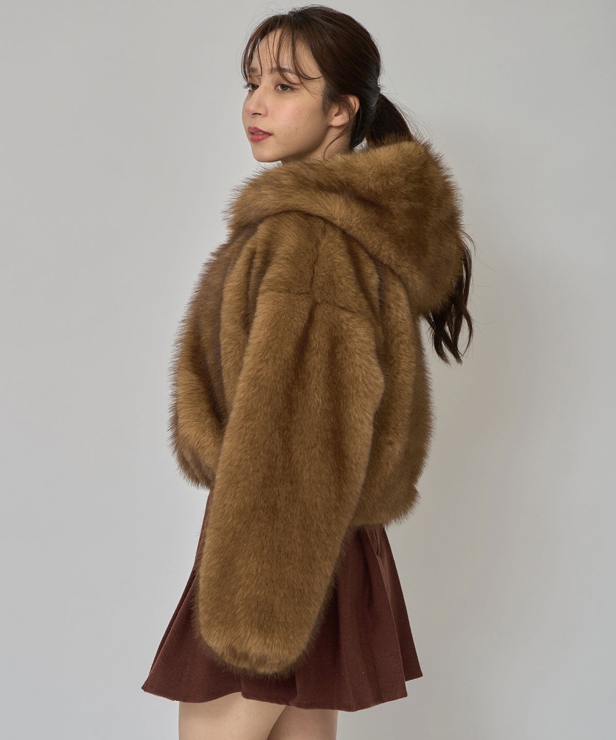 REDYAZEL「フォックスファーライクフーディショートジャケット」|その他|