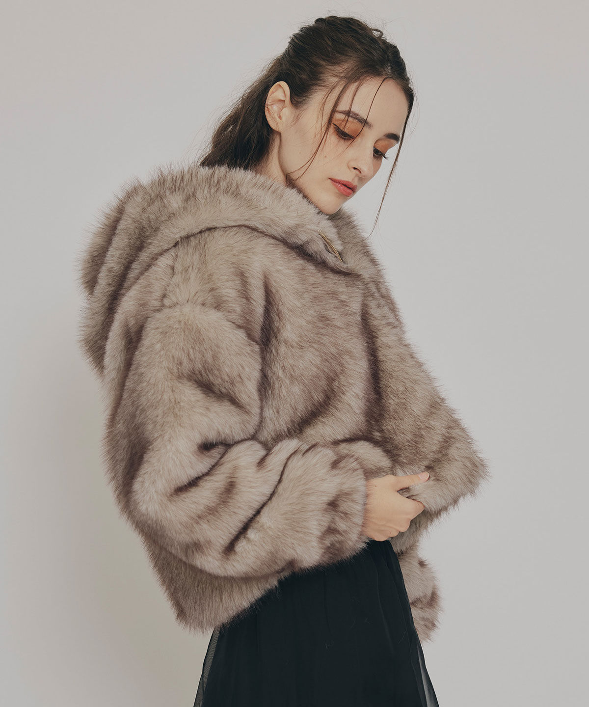 REDYAZEL「フォックスファーライクフーディショートジャケット」|その他|