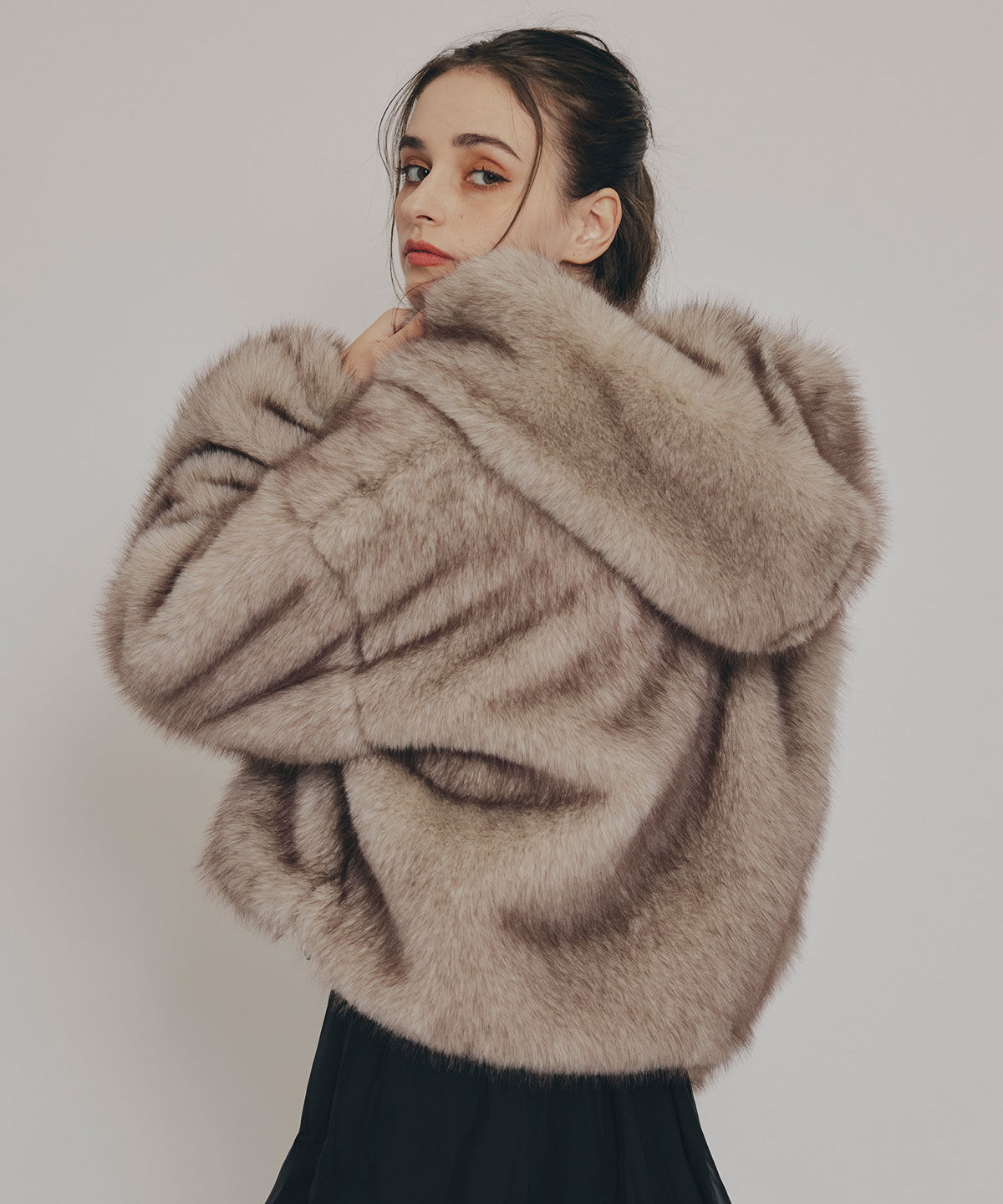 REDYAZEL「フォックスファーライクフーディショートジャケット」|その他|