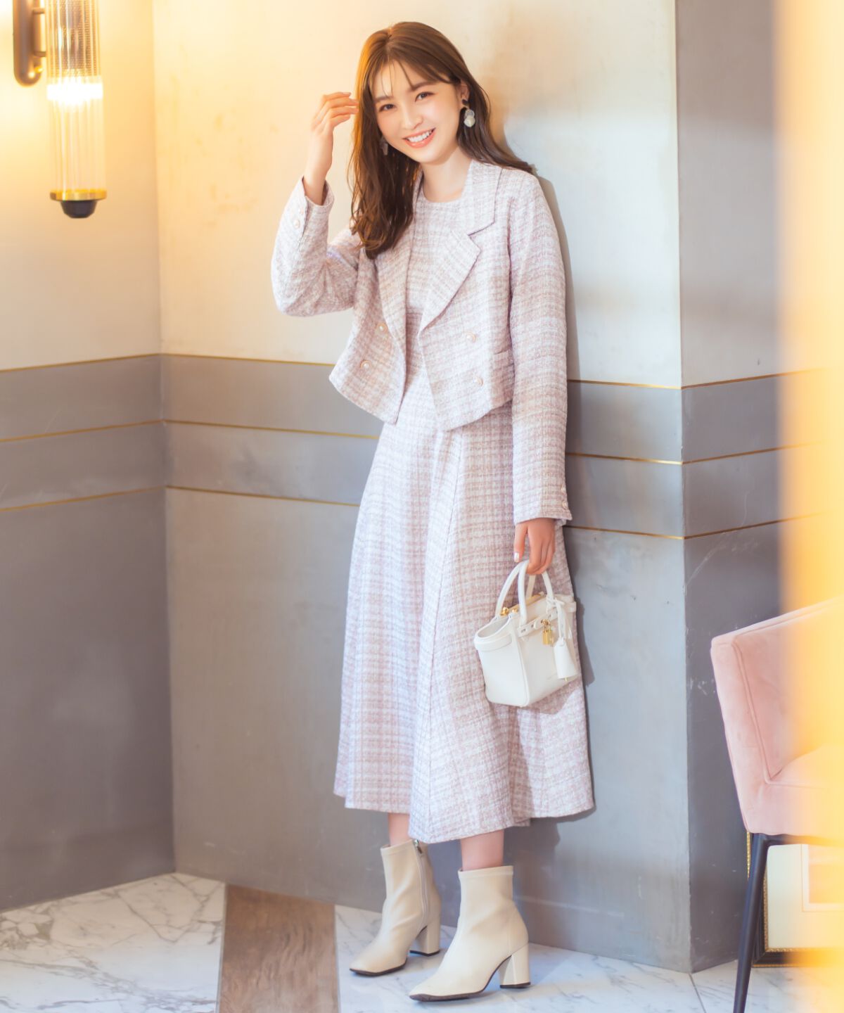 WILLSELECTION「ラメツイードダブルボタンジャケット」|テーラードジャケット|