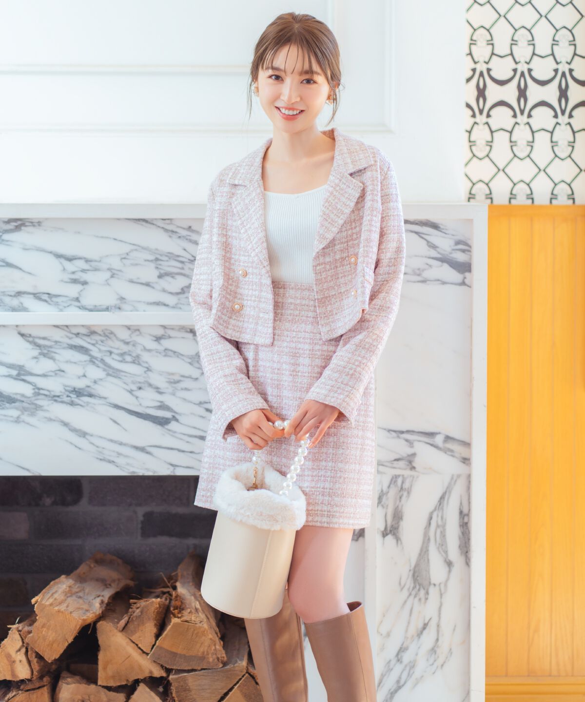 WILLSELECTION「ラメツイードダブルボタンジャケット」|テーラードジャケット|