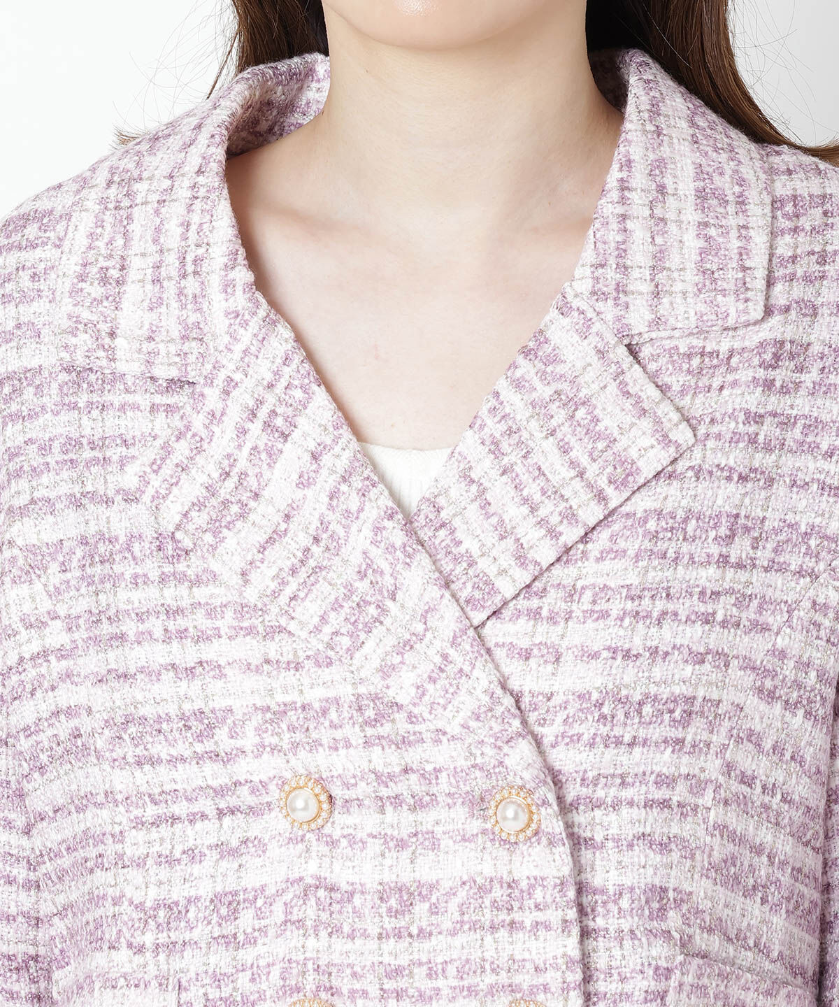 WILLSELECTION「ラメツイードダブルボタンジャケット」|テーラードジャケット|