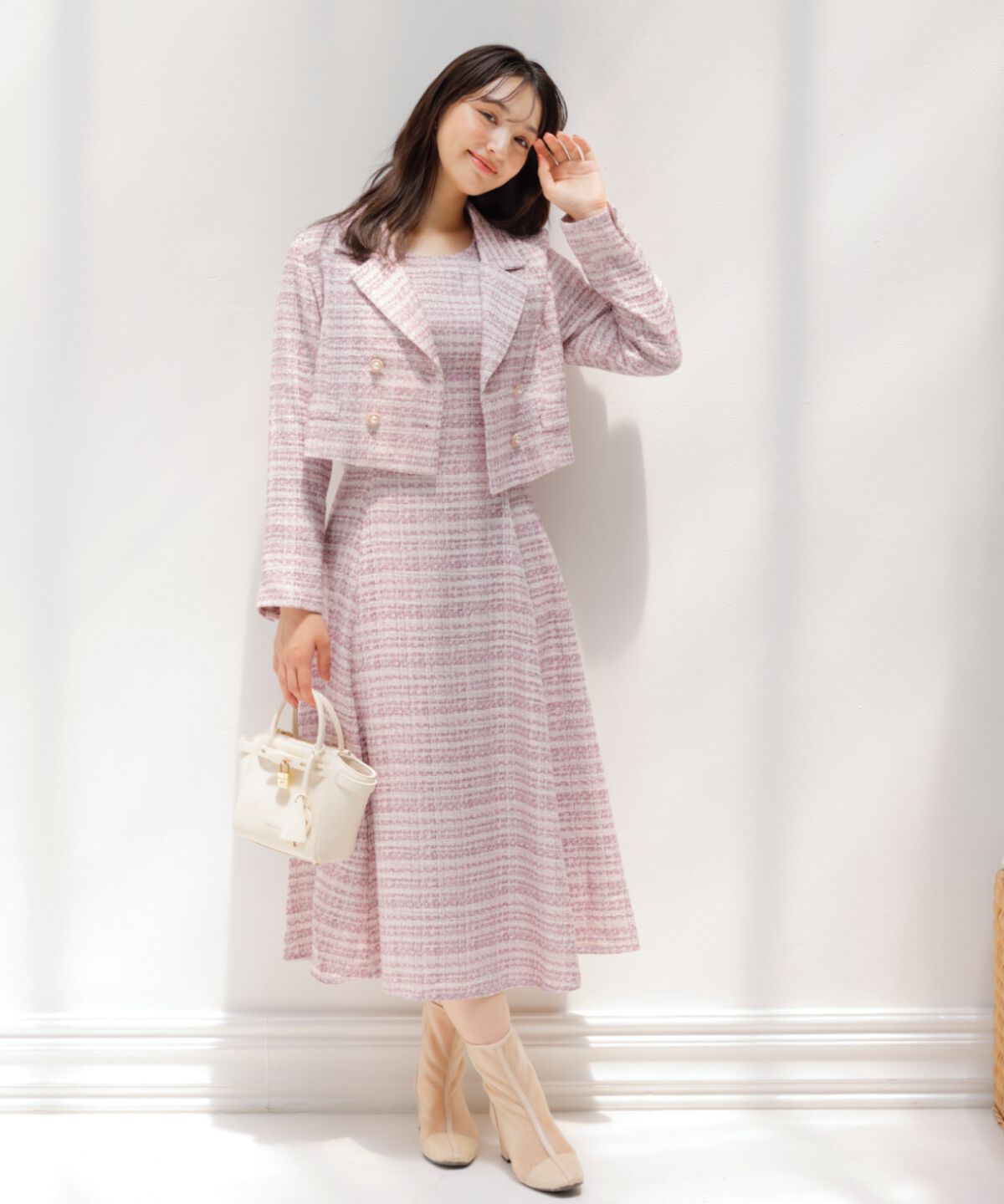 WILLSELECTION「ラメツイードダブルボタンジャケット」|テーラードジャケット|