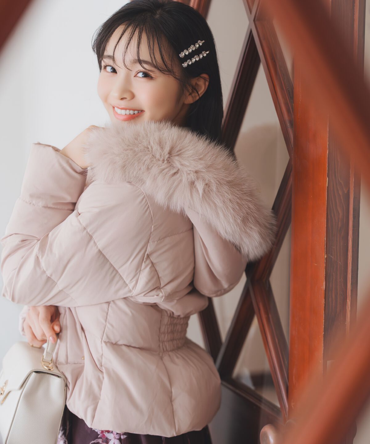 WILLSELECTION「フードファーペプラムショートダウン」|ダウン|ベージュ