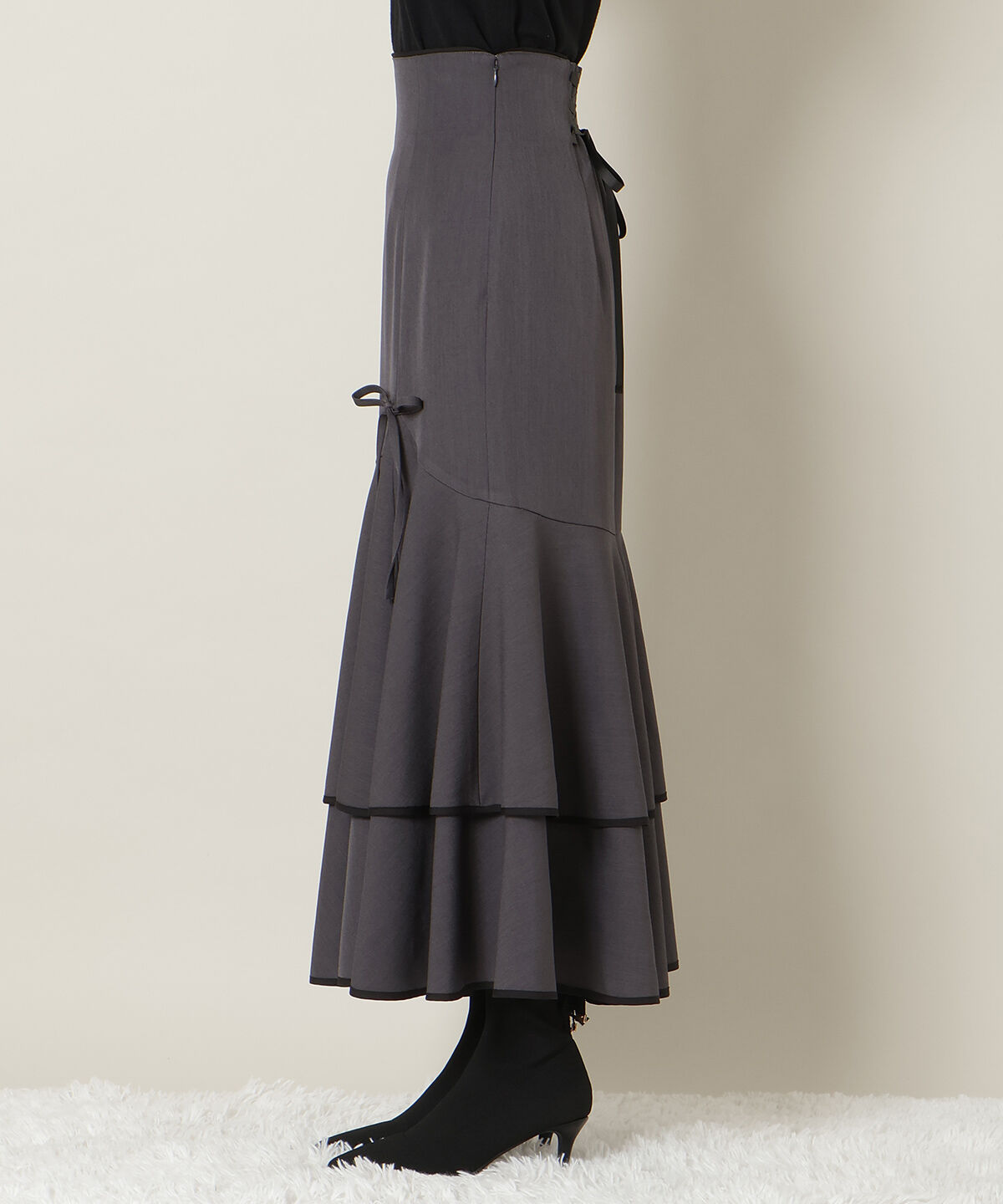 WILLSELECTION「パイピングヘムティアードスカート」|フレア|