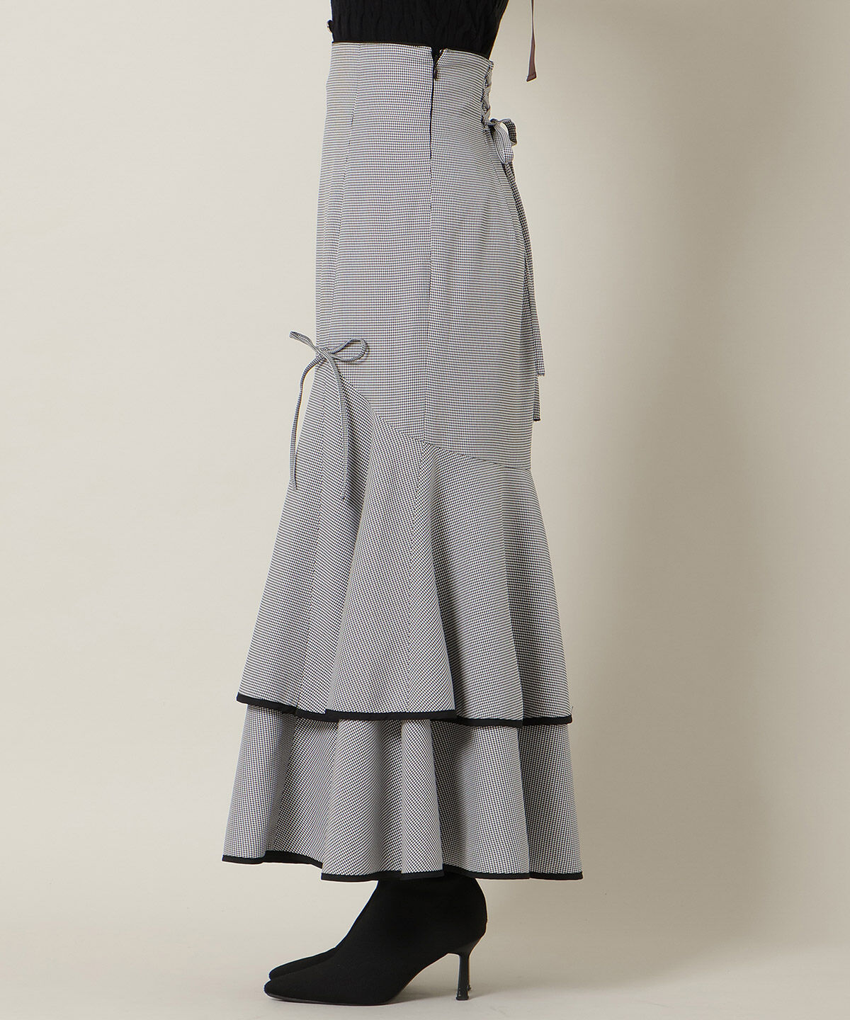 WILLSELECTION「パイピングヘムティアードスカート」|フレア|