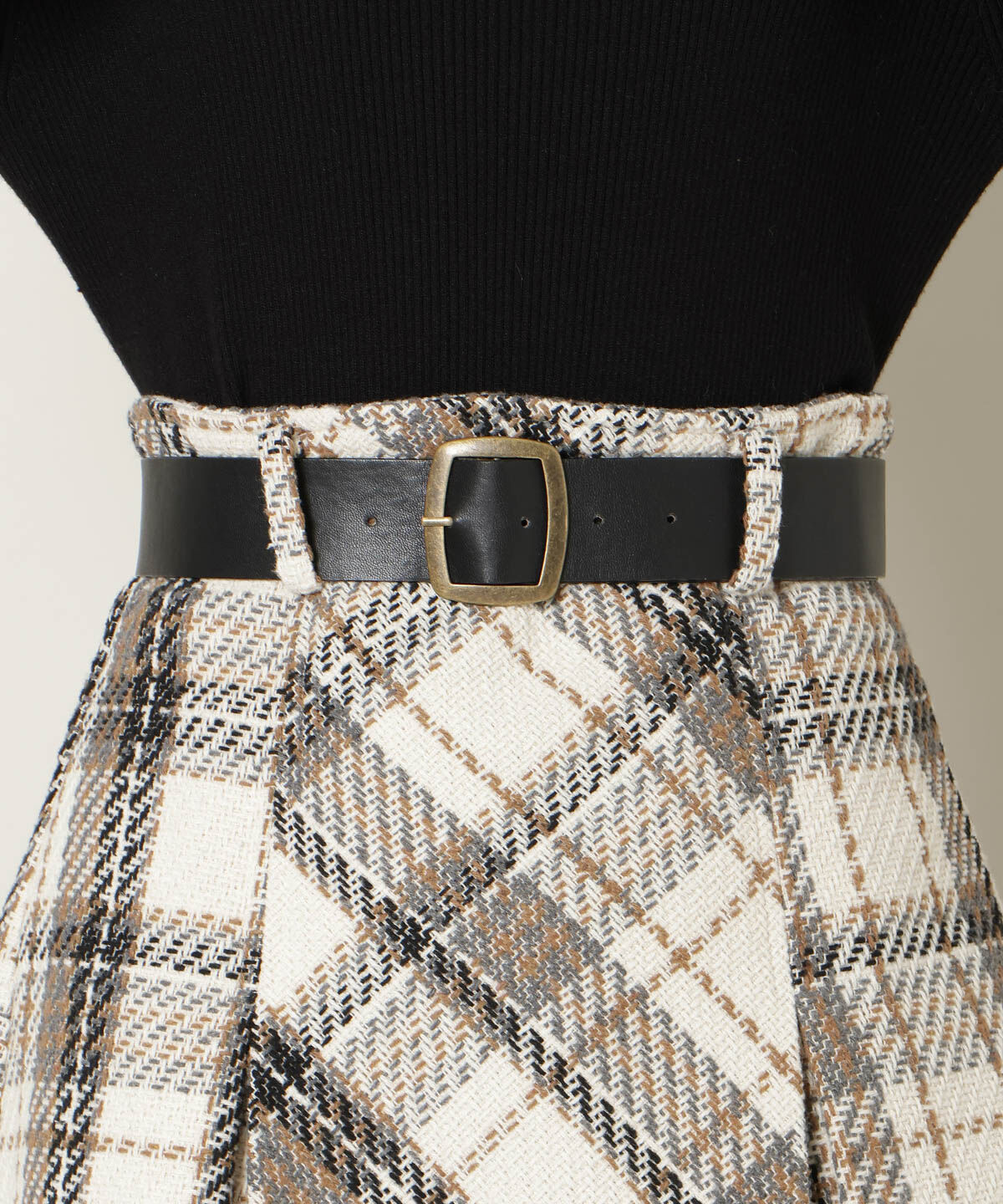 WILLSELECTION「ベルト付きツイードミニスカート」|フレア|