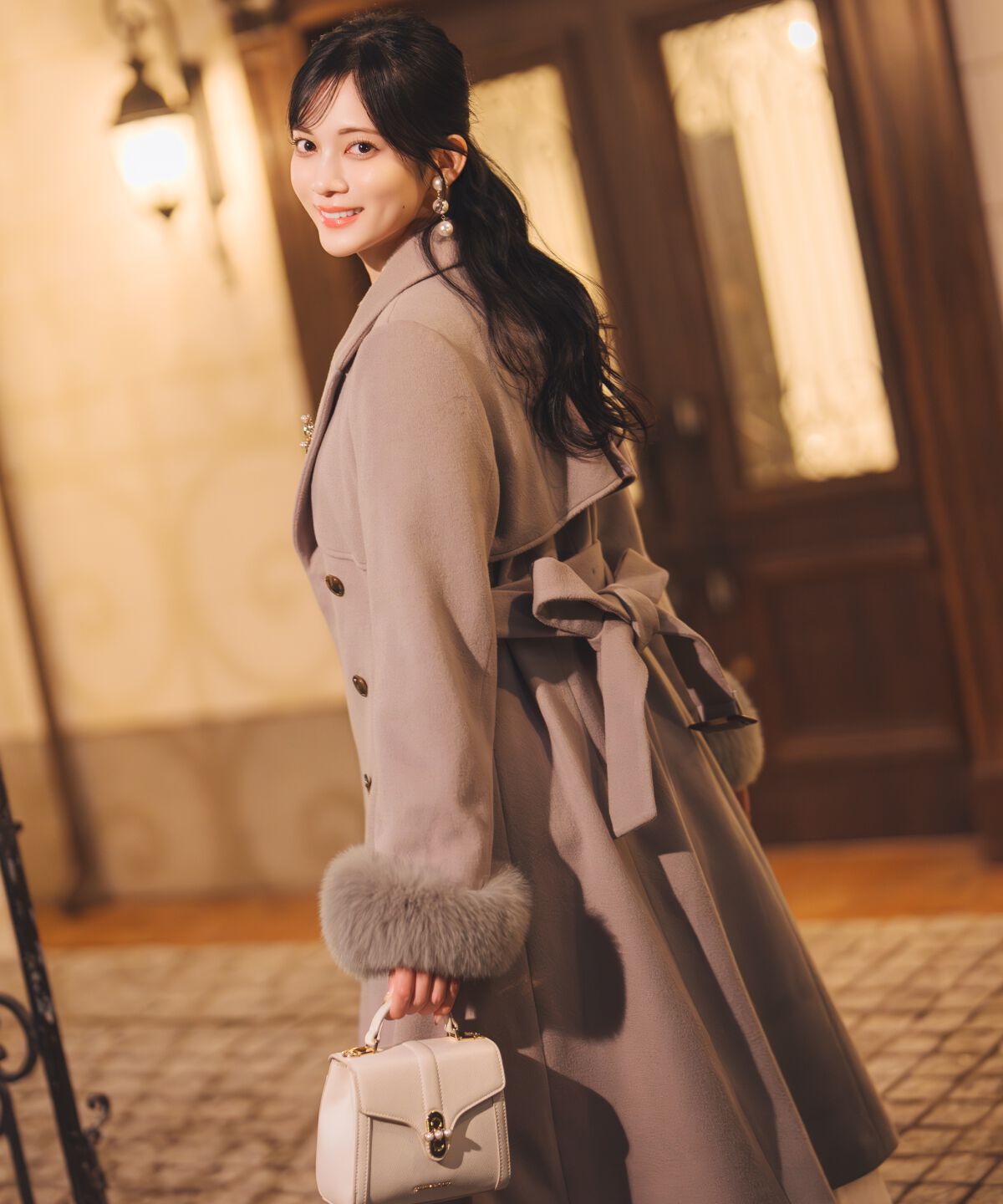 WILLSELECTION「リアルファー付きウールフレアコート」|その他|ﾀﾞｰｸﾌﾞﾗｳﾝ