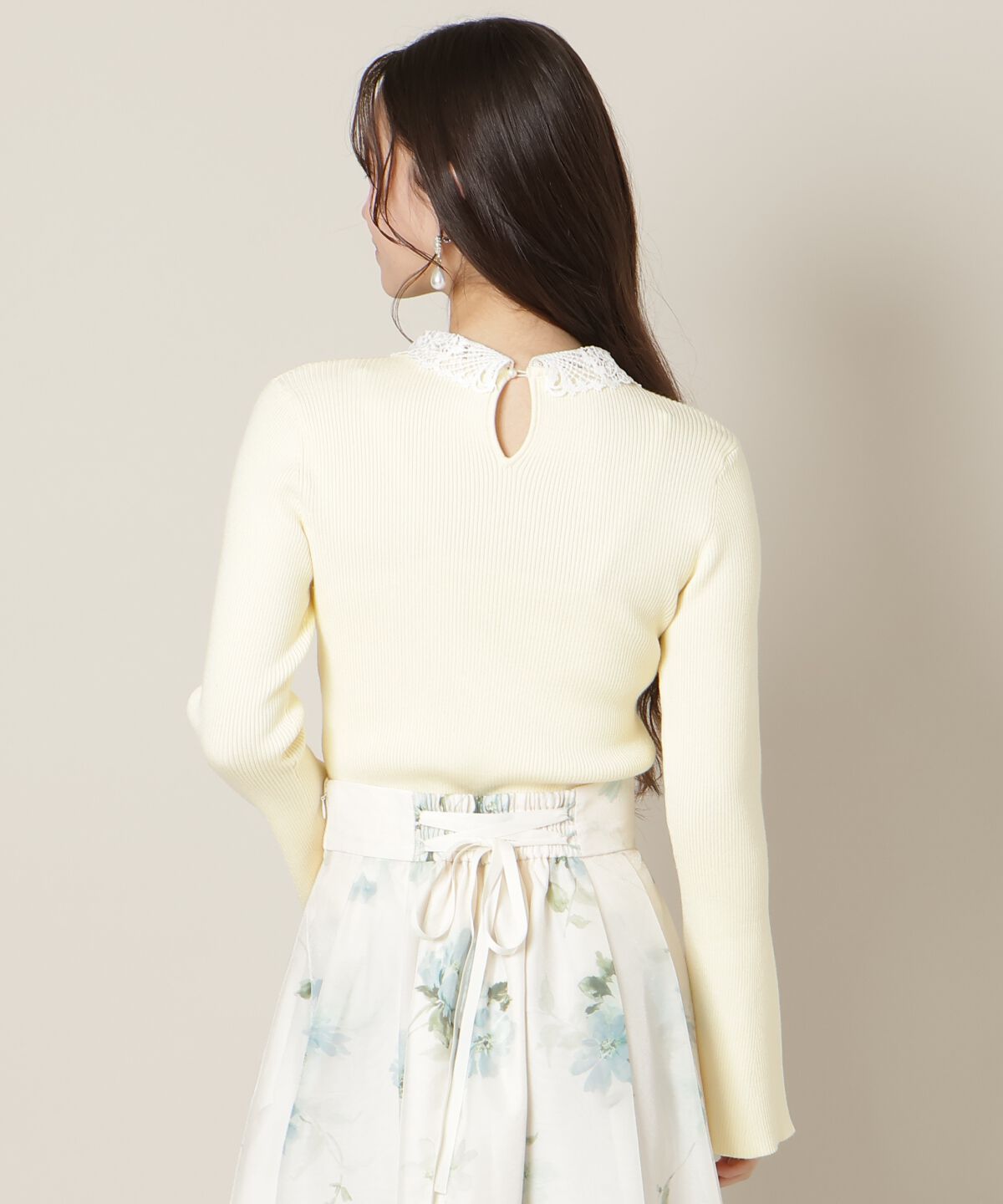 WILLSELECTION「リボンレースカラーフレアスリーブニット」|ニット・セーター|