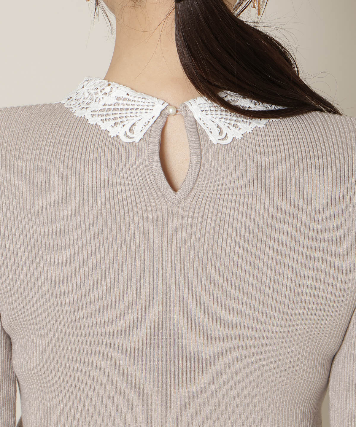 WILLSELECTION「リボンレースカラーフレアスリーブニット」|ニット・セーター|