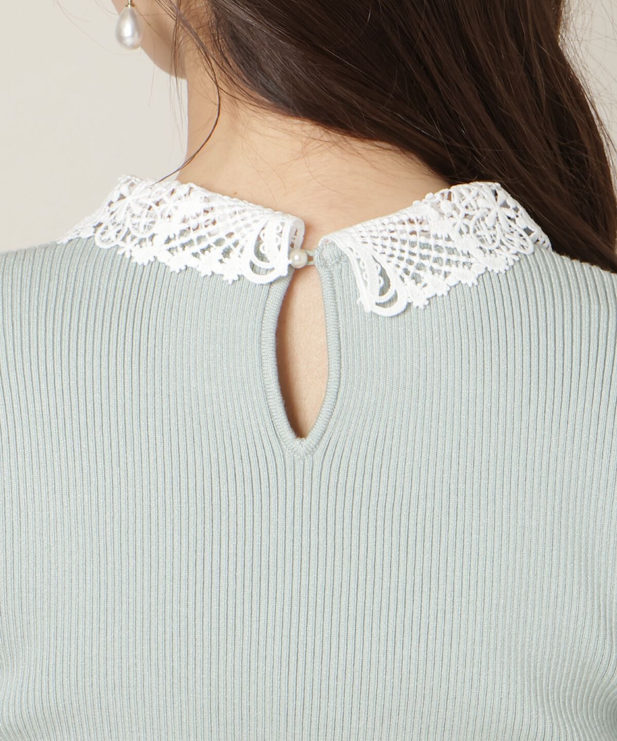 WILLSELECTION「リボンレースカラーフレアスリーブニット」|ニット・セーター|