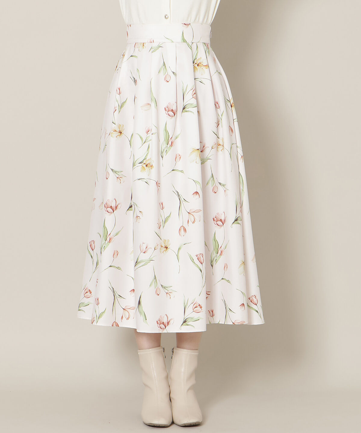 WILLSELECTION「チューリッププリントタックフレアスカート」|フレア|