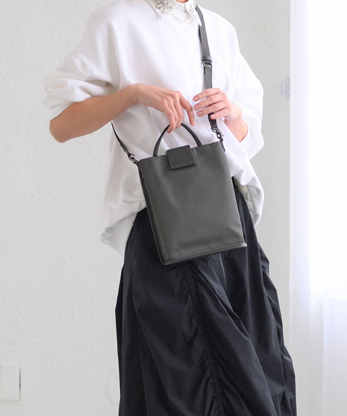 W&.Day/Night「W&.Day/Night/ダブルアンドデイナイト スック ショルダーバッグ 15181」|ショルダー・メッセンジャー|ダークグレー