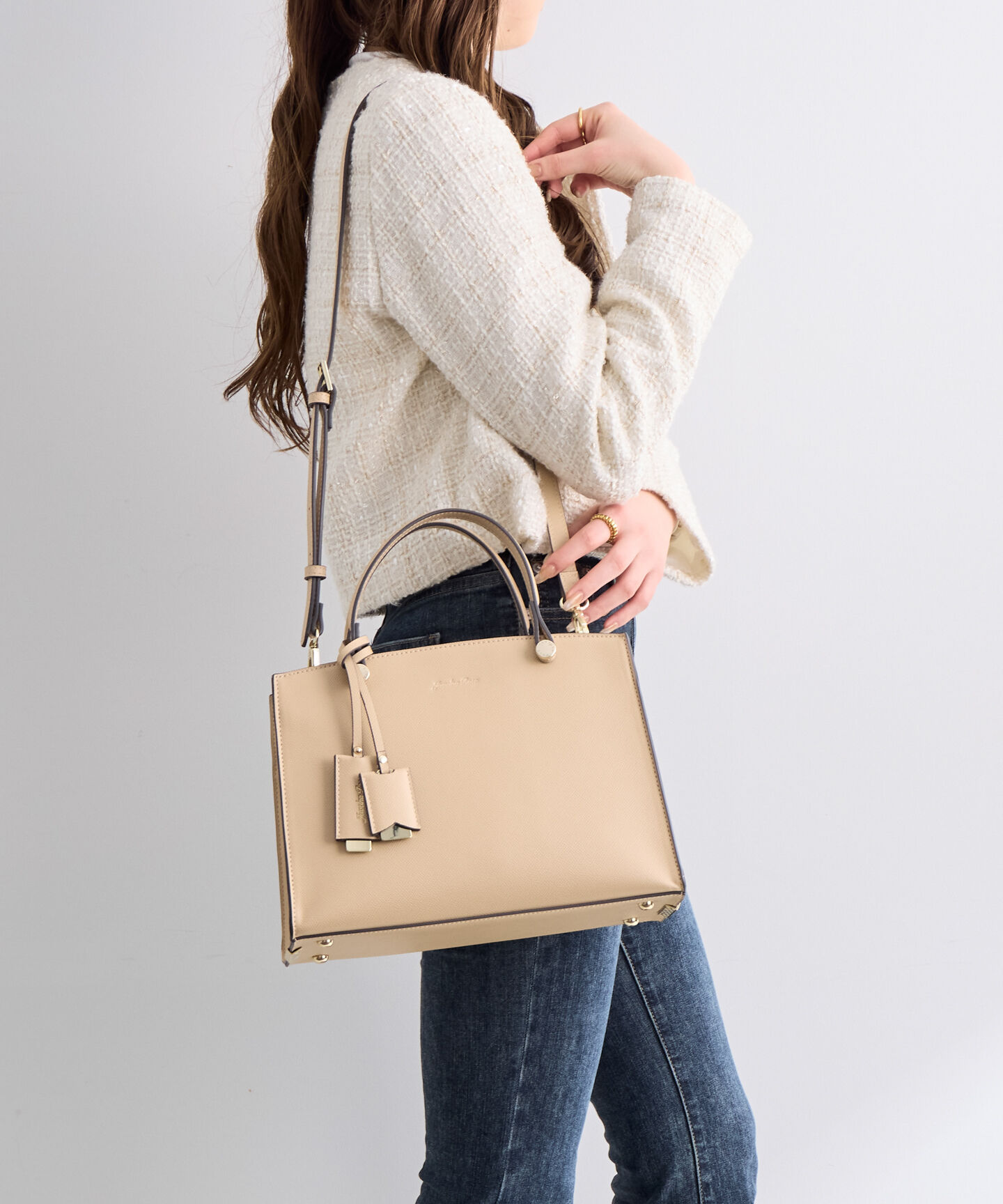 Jewelna Rose「ジュエルナローズ |ターミー ハンドバッグ トート ミドルサイズ コンパクト  10757」|トートバッグ|