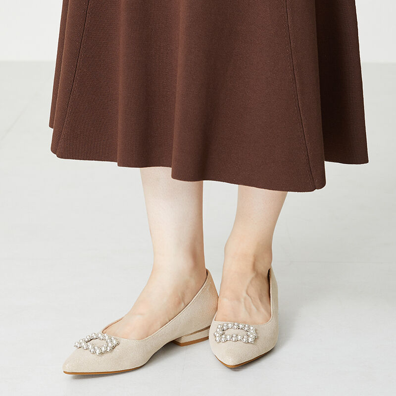 ORiental TRaffic「パールモチーフメタリックラインパンプス/31310」|パンプス|