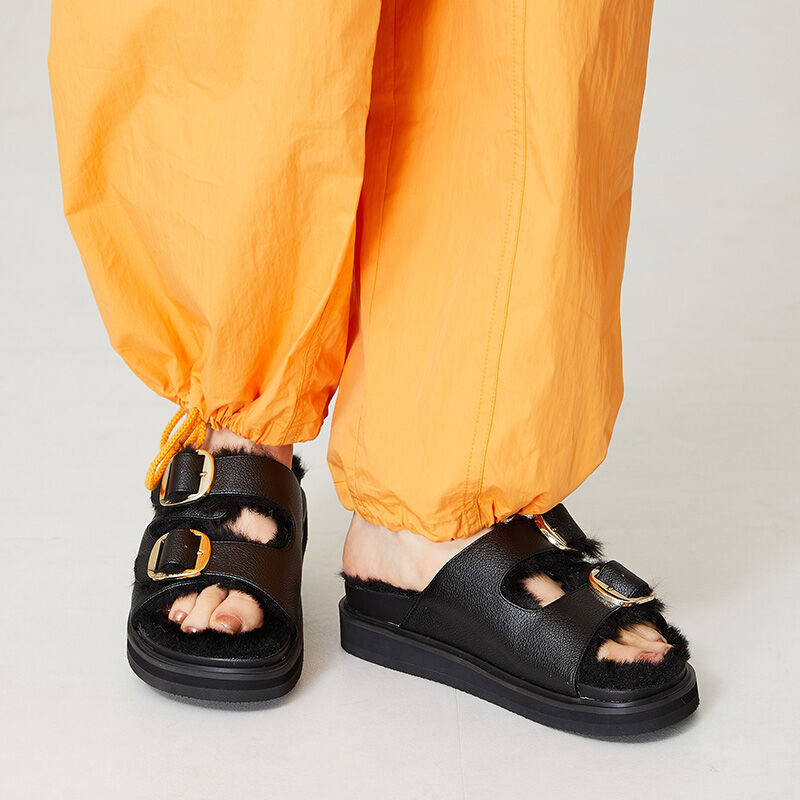 ORiental TRaffic「ダブルベルトファーサンダル/41207」|サンダル|