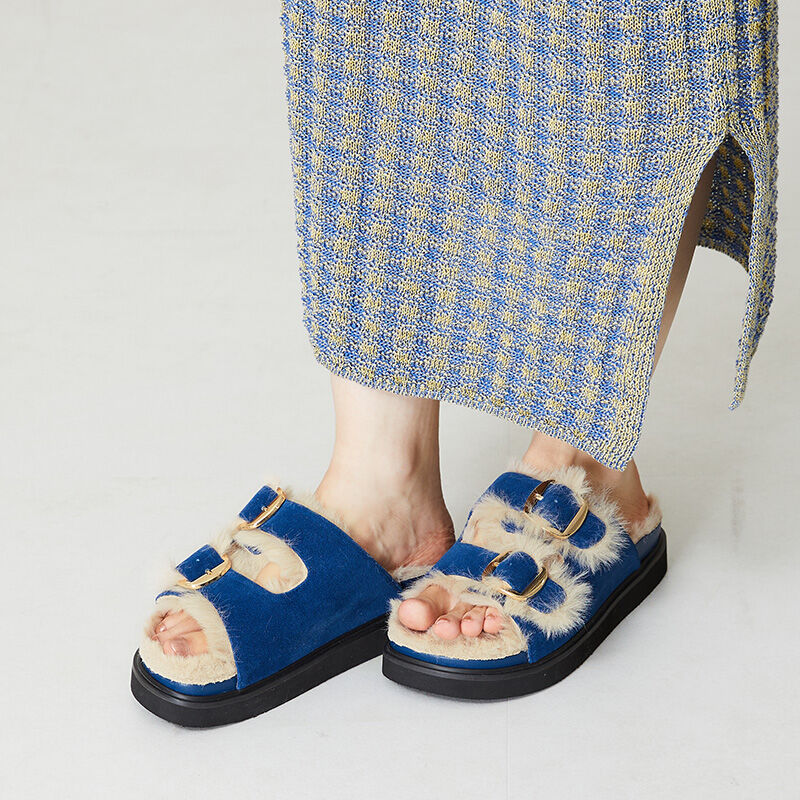 ORiental TRaffic「ダブルベルトファーサンダル/41207」|サンダル|