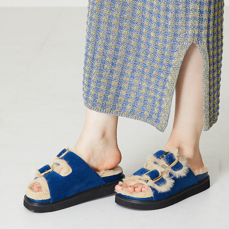 ORiental TRaffic「ダブルベルトファーサンダル/41207」|サンダル|