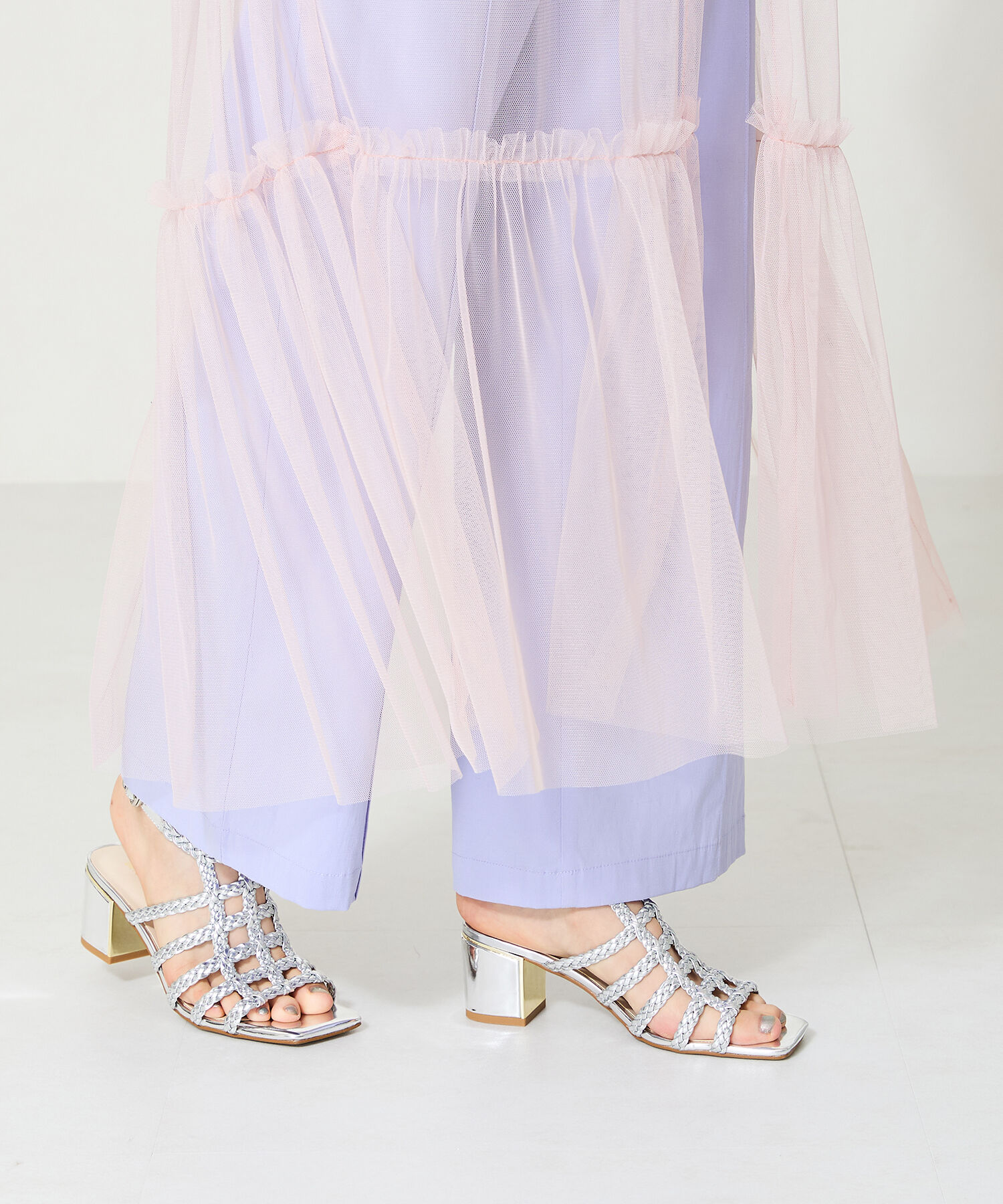 ORiental TRaffic「甲深メッシュヒールサンダル/41202」|サンダル|