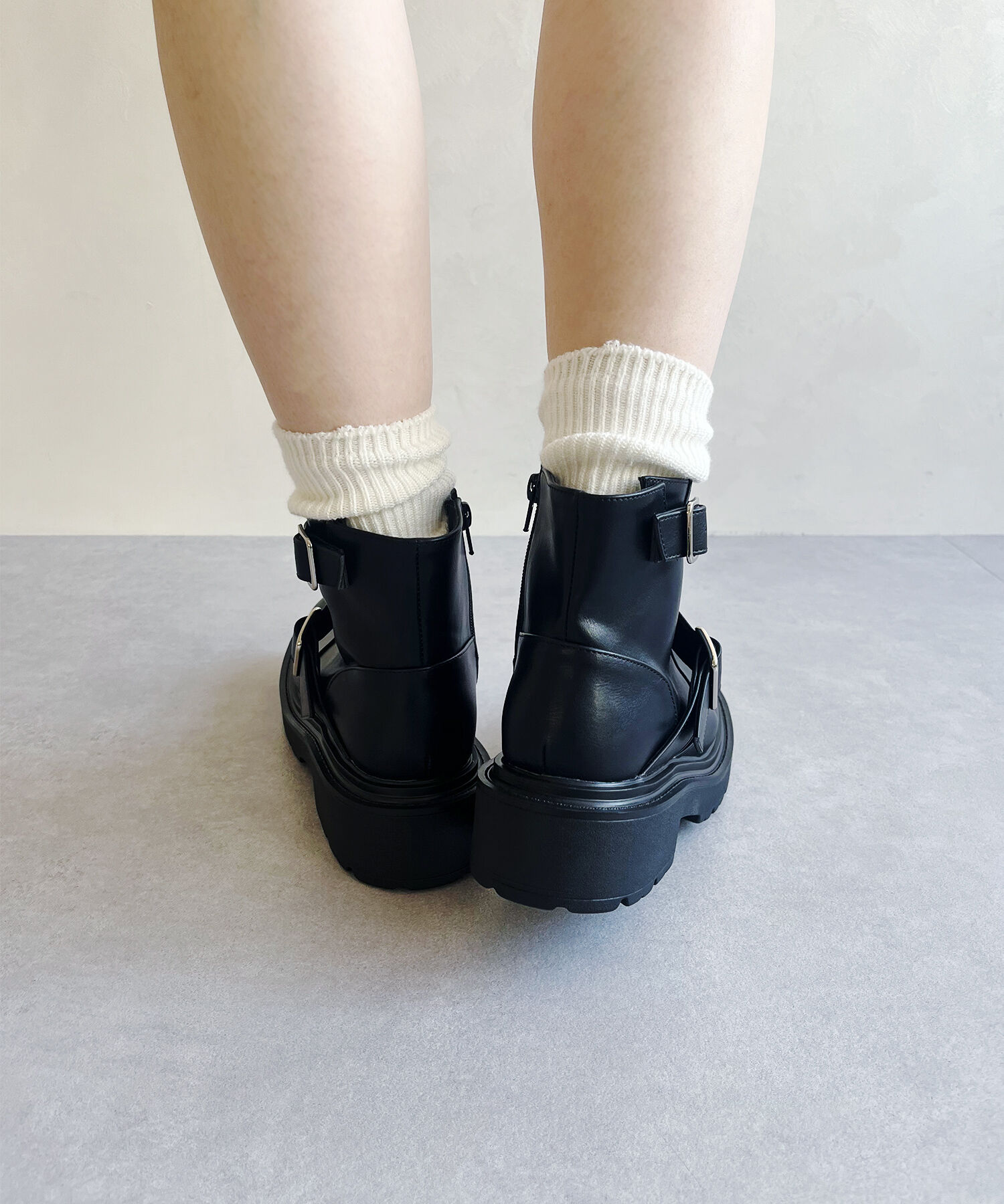 ORiental TRaffic「2024秋冬新作ダブルベルエンジニアトショートブーツ/41423」|ショートブーツ|