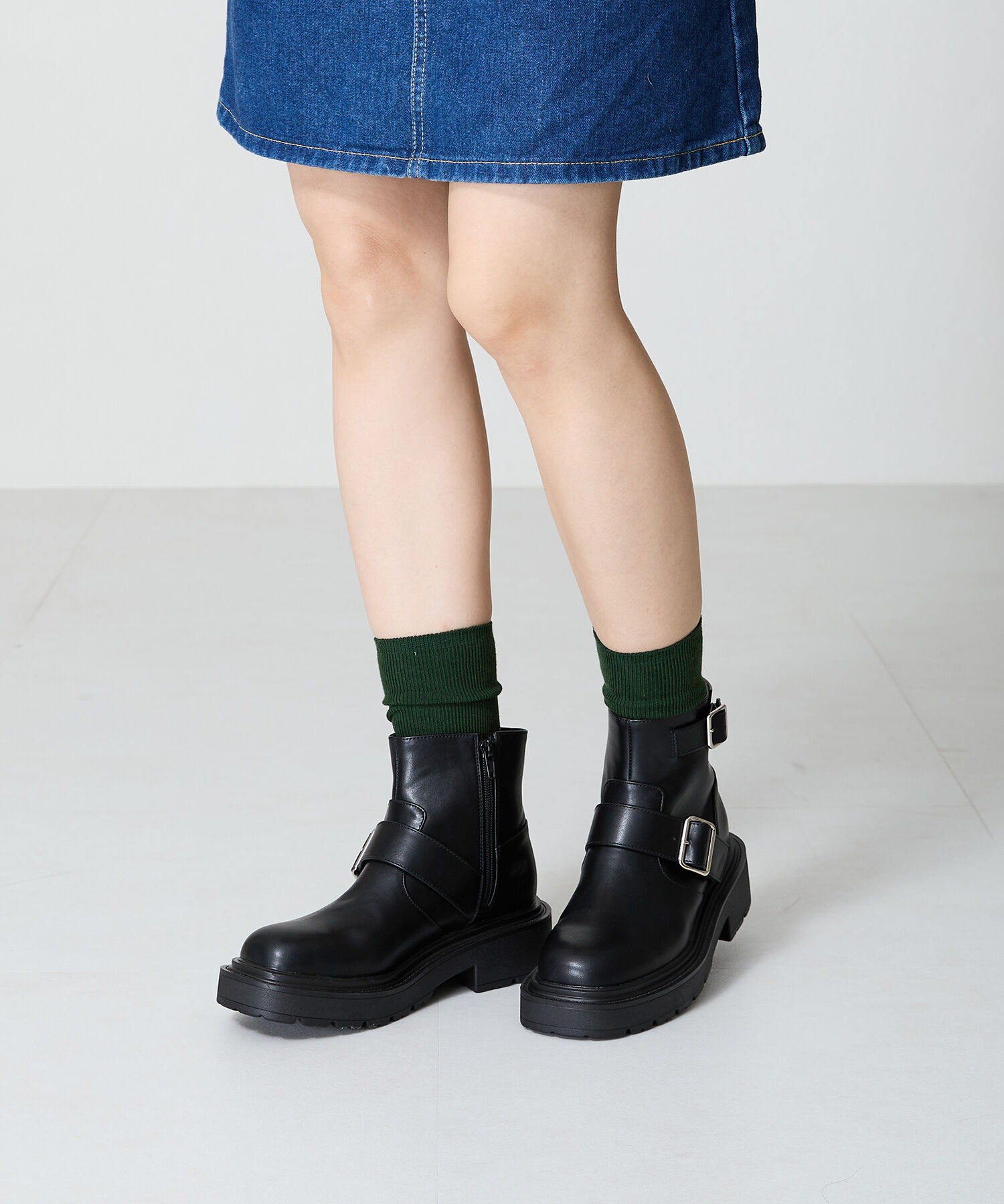 ORiental TRaffic「2024秋冬新作ダブルベルエンジニアトショートブーツ/41423」|ショートブーツ|