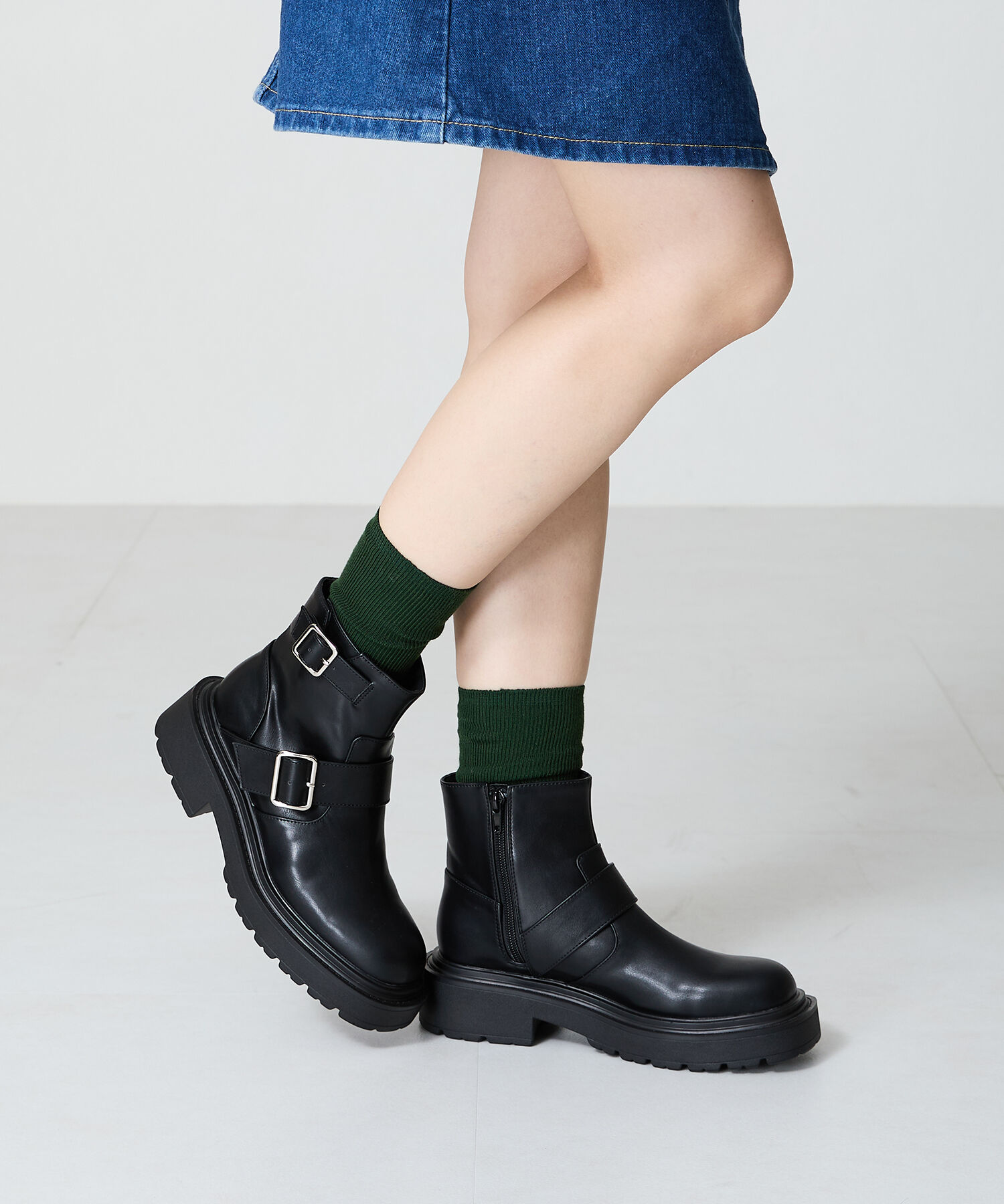 ORiental TRaffic「2024秋冬新作ダブルベルエンジニアトショートブーツ/41423」|ショートブーツ|