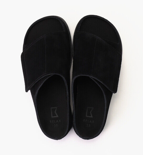 BENEXY「【ベネクシー】180W リラックス/ブラック ベロアレザー/サンダル メンズ レディース」|サンダル|