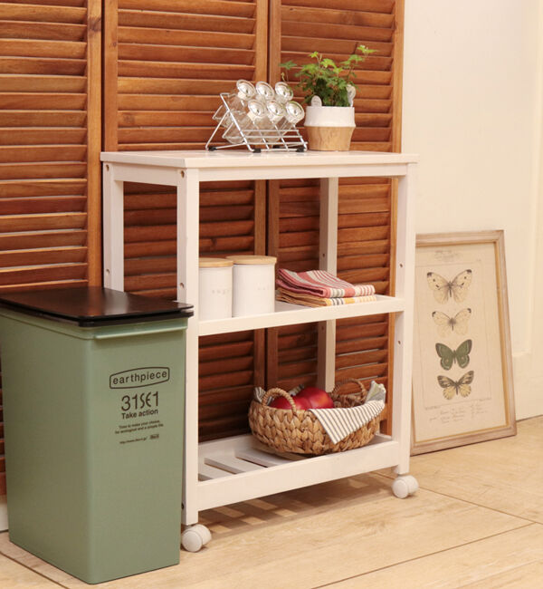 B-COMPANY「隙間収納　SOUPスリムワゴン3段」|食器・キッチングッズ|