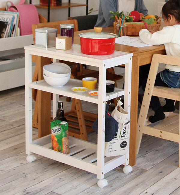 B-COMPANY「隙間収納　SOUPスリムワゴン3段」|食器・キッチングッズ|