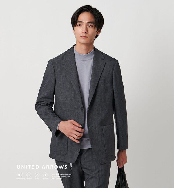UNITED ARROWS「デニムライク シングル ２ボタン テーラード ジャケットUA COZY ‐ウォッシャブル・ヨコストレッチ‐」|スーツ|NAVY
