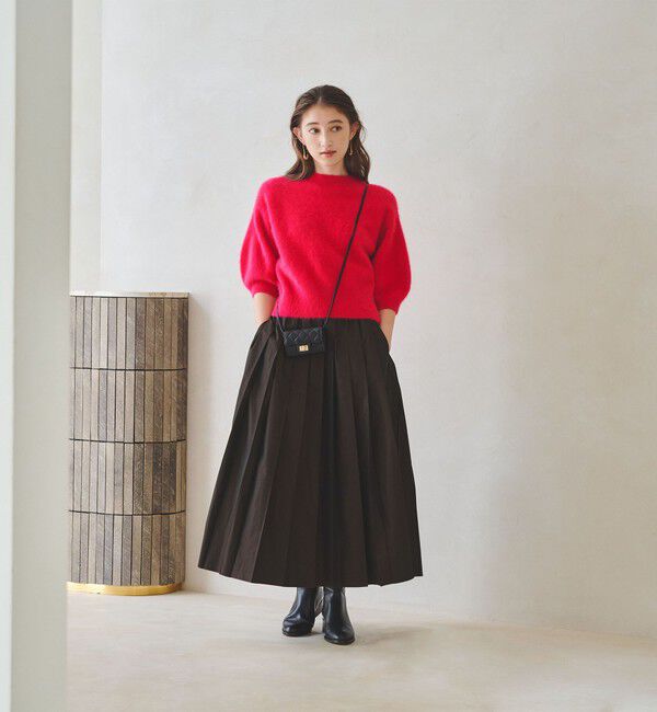 UNITED ARROWS「フォックスカシミヤ パフ ハーフスリーブ ニット」|ニット・セーター|