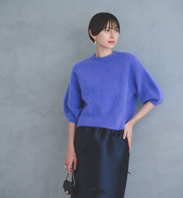 UNITED ARROWS「フォックスカシミヤ パフ ハーフスリーブ ニット」|ニット・セーター|COBALT