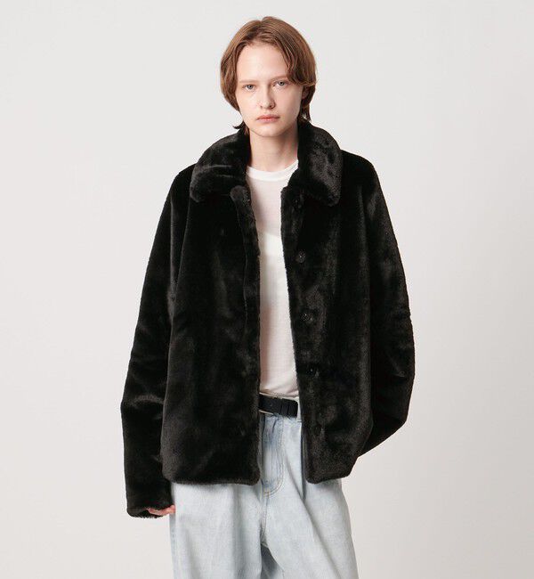 AEWEN MATOPH「＜AEWEN MATOPH＞フェイクファーショートコート」|その他|BLACK