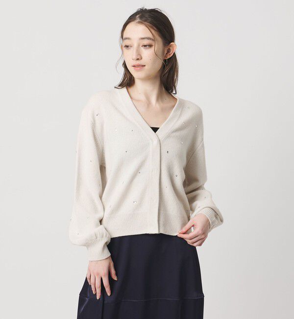 UNITED ARROWS「ラインストーン カーディガン」|カーディガン|
