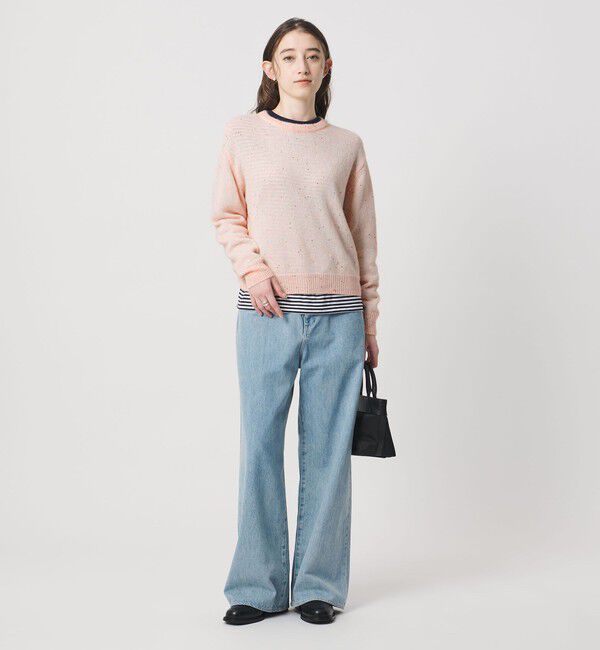 UNITED ARROWS「フラワー スパンコール クルーネック ニット」|ニット・セーター|