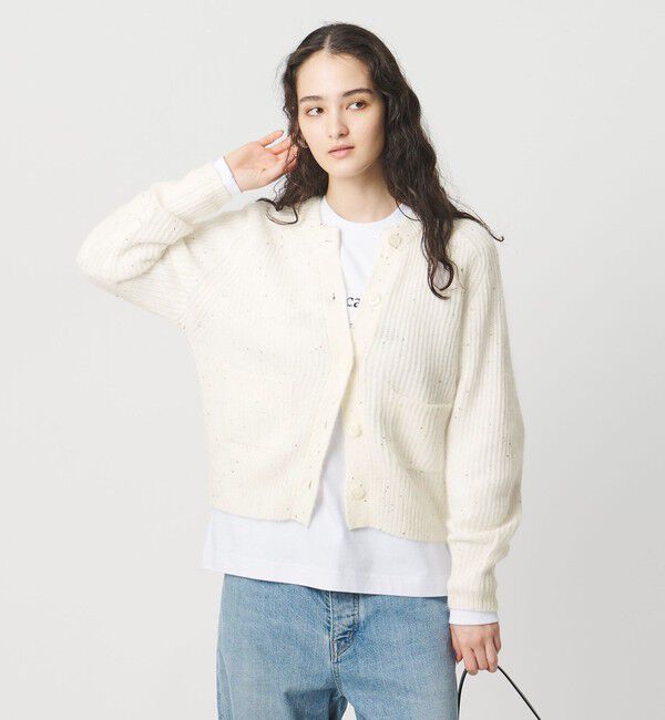 UNITED ARROWS「フラワー スパンコール カーディガン」|カーディガン|